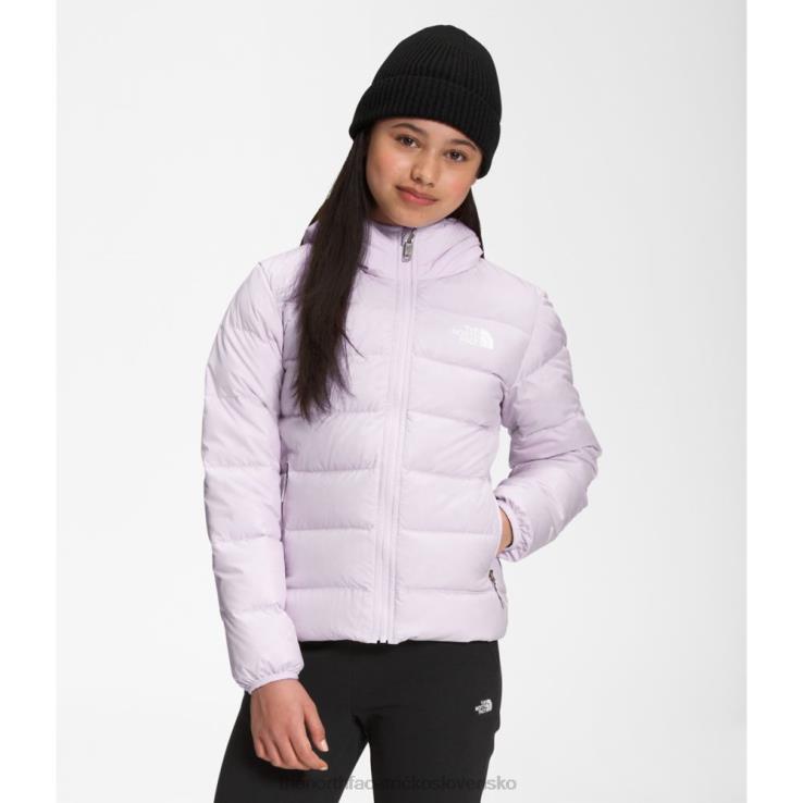 HLH085901 levanduľová hmla The North Face dievčenská obojstranná severná bunda s kapucňou