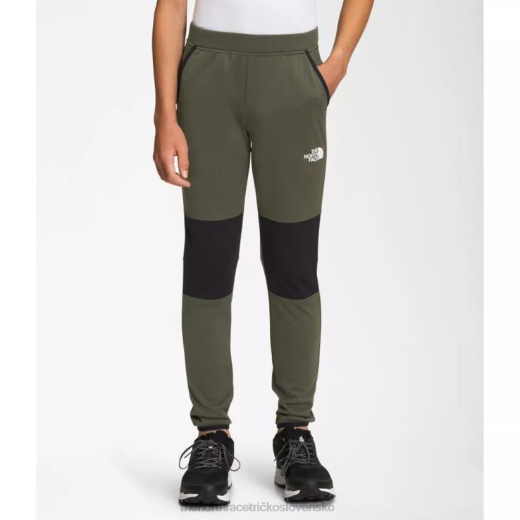 HLH085910 nová taupe zelená The North Face chlapčenské zimné teplé joggery