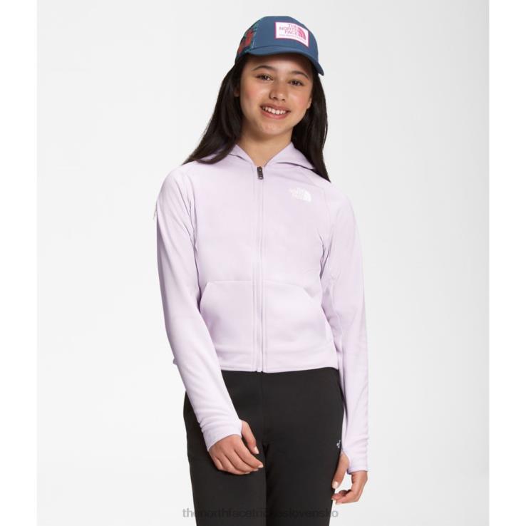 HLH085914 levanduľová hmla The North Face dievčenská zimná teplá mikina s kapucňou na zips