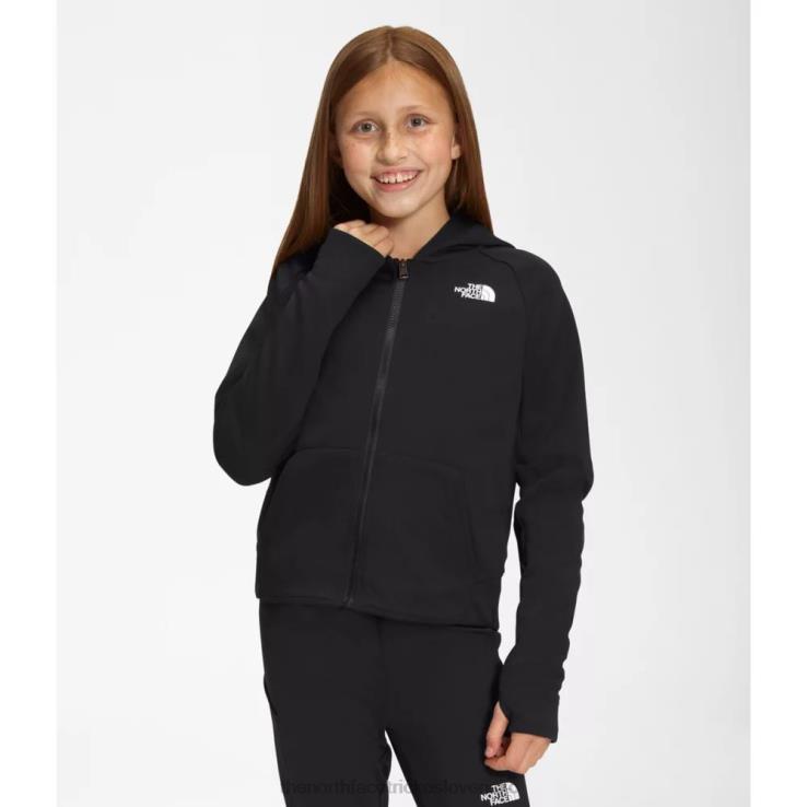 HLH085915 čierna The North Face dievčenská zimná teplá mikina s kapucňou na zips