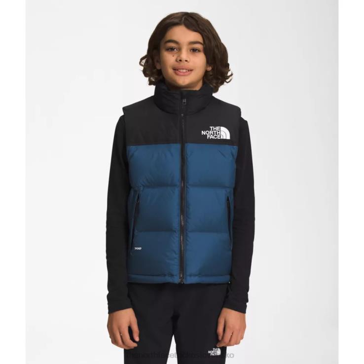HLH085927 tienisté modré The North Face tínedžerská retro nuptse vesta z roku 1996