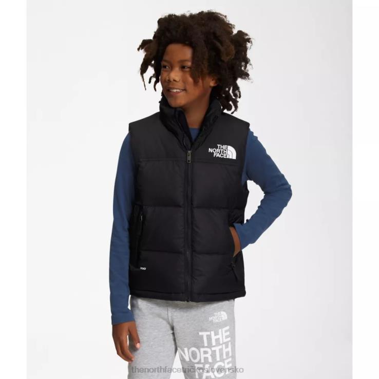 HLH085928 čierna The North Face tínedžerská retro nuptse vesta z roku 1996