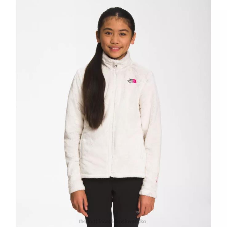 HLH085942 biely The North Face dievčenská osolita bunda na zips