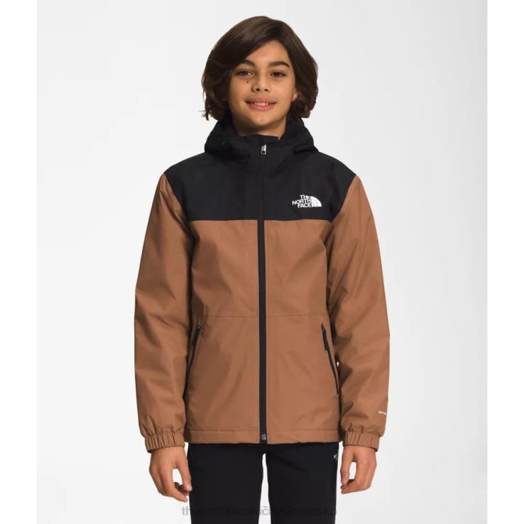HLH085951 pražená hnedá The North Face chlapčenská teplá bunda do dažďa
