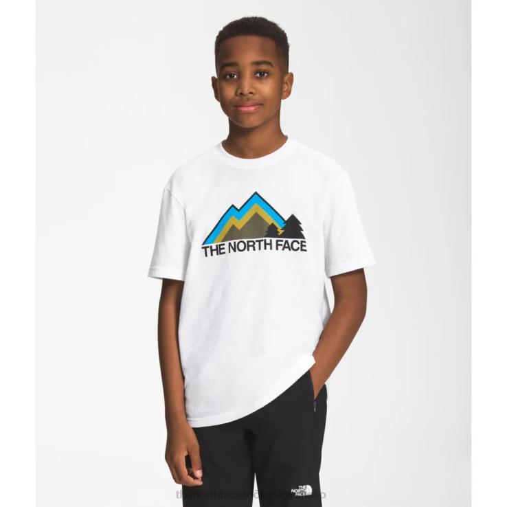 HLH085952 biely The North Face chlapčenské tričko s krátkym rukávom s grafikou