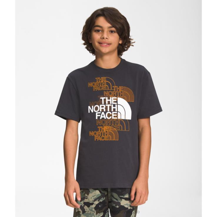 HLH085955 sivá The North Face chlapčenské tričko s krátkym rukávom s grafikou