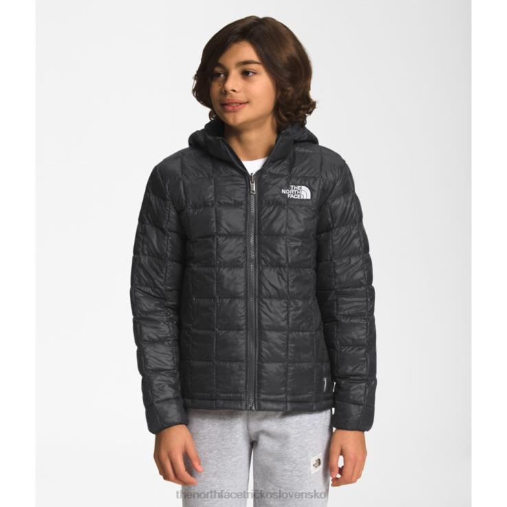 HLH085967 sivá The North Face chlapčenská termobalová bunda s kapucňou