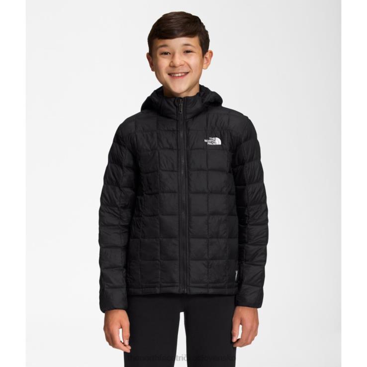 HLH085969 čierna The North Face chlapčenská termobalová bunda s kapucňou