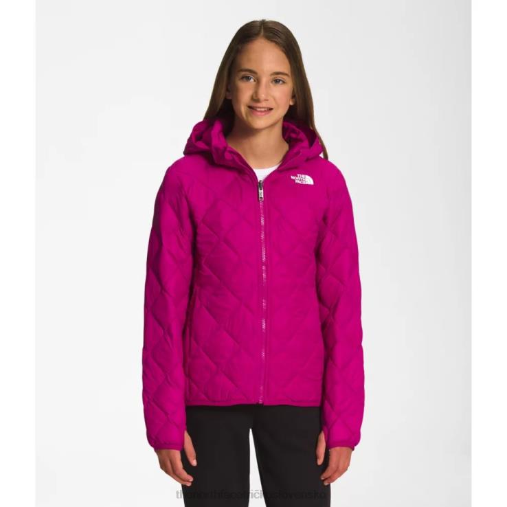 HLH085974 fuschia ružová The North Face dievčenská termobalová bunda s kapucňou
