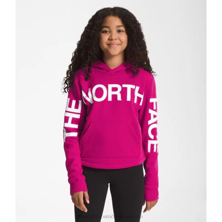 HLH086002 fuschia ružová The North Face dievčenská táborová fleecová mikina s kapucňou