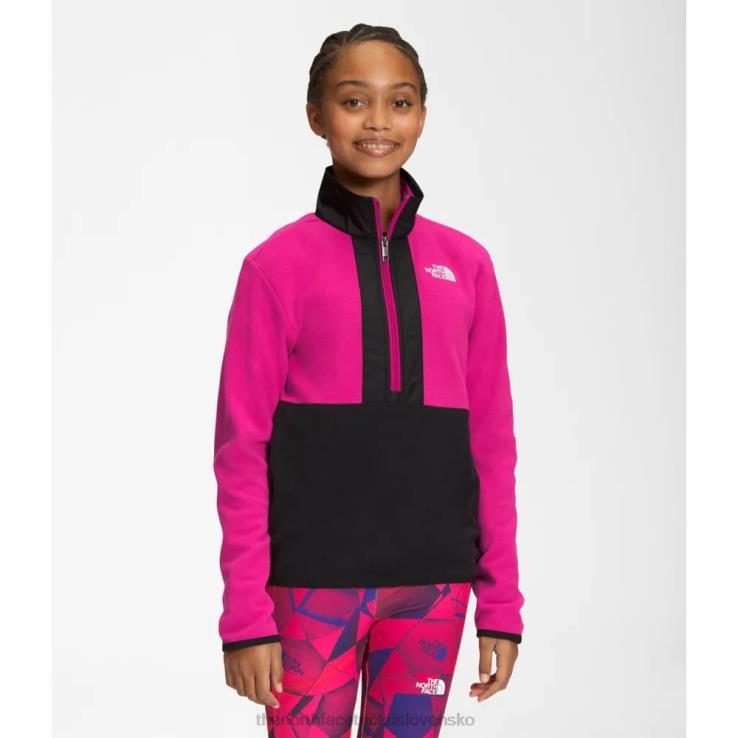 HLH086020 fuschia ružová The North Face tínedžerský sveter na ľadovcový zips
