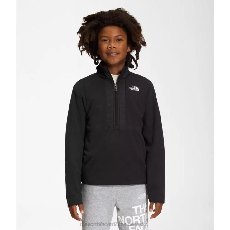HLH086023 čierna The North Face tínedžerský sveter na ľadovcový zips