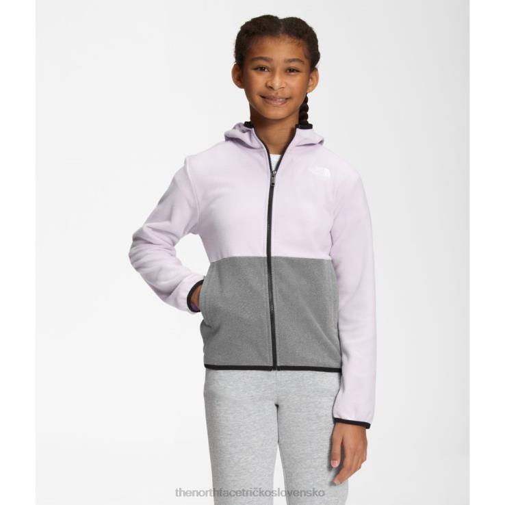 HLH086026 levanduľová hmla The North Face tínedžerská ľadovcová bunda s kapucňou na zips