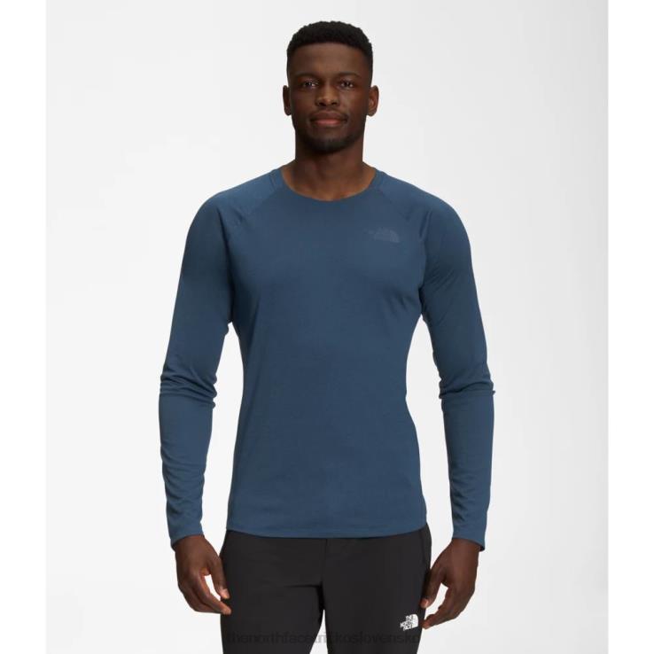 HLH084414 tienisté modré The North Face muži veľká borovica dlhý rukáv crew