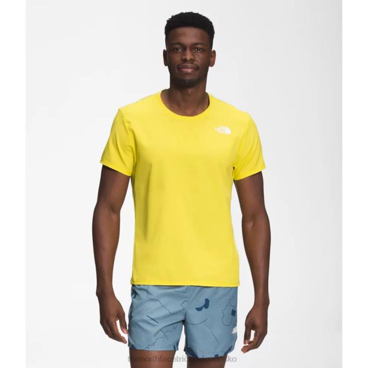 HLH084480 kyslá žltá The North Face pánska košeľa s krátkym rukávom s východom slnka