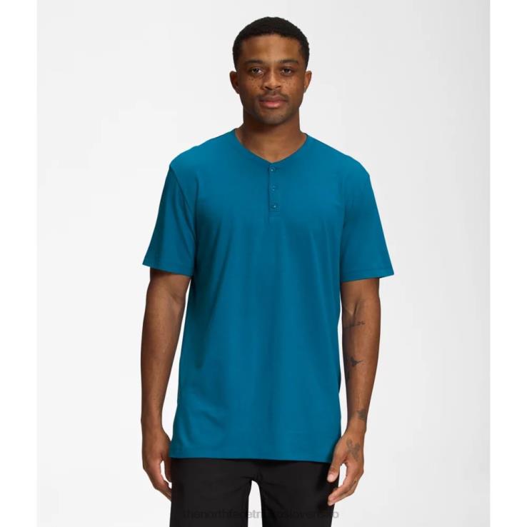 HLH086212 banff blue The North Face pánske terénne krátke rukávy henley