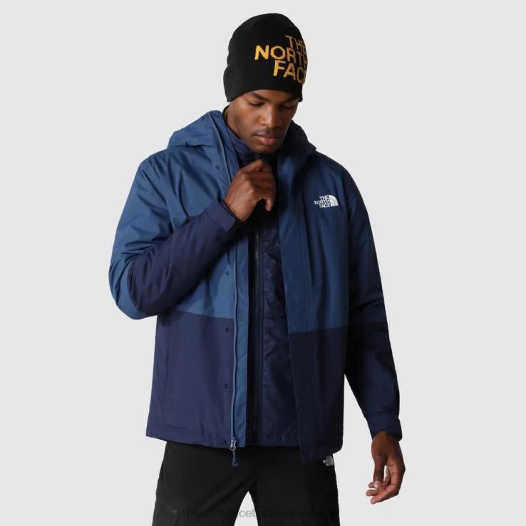 HLH081107 tienisté modré The North Face pánska nová syntetická triklimatická bunda so suchým zipsom