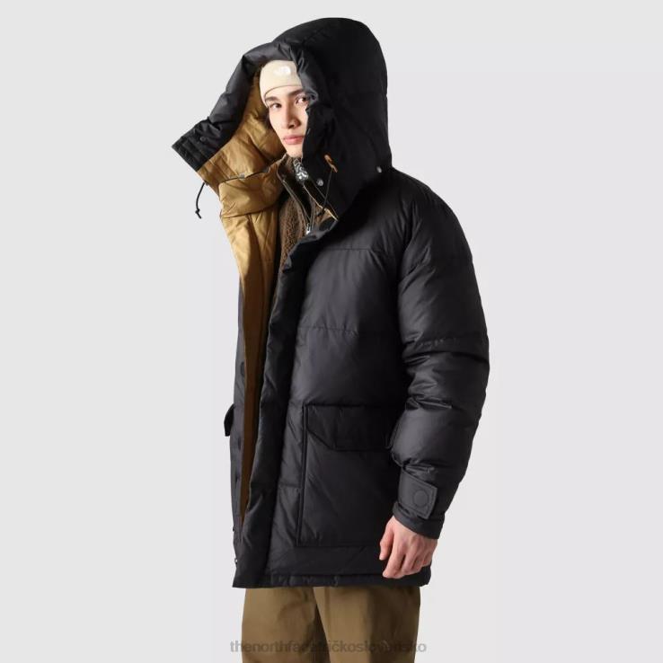 HLH081719 čierno-pálená The North Face black tan men '77 brooks range parka