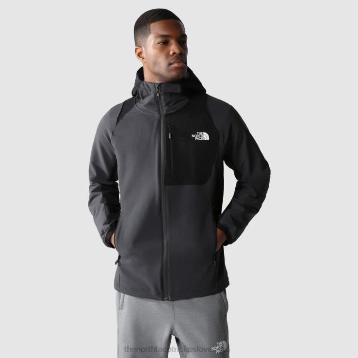 HLH082225 sivá The North Face pánska atletická outdoorová softshellová mikina s kapucňou