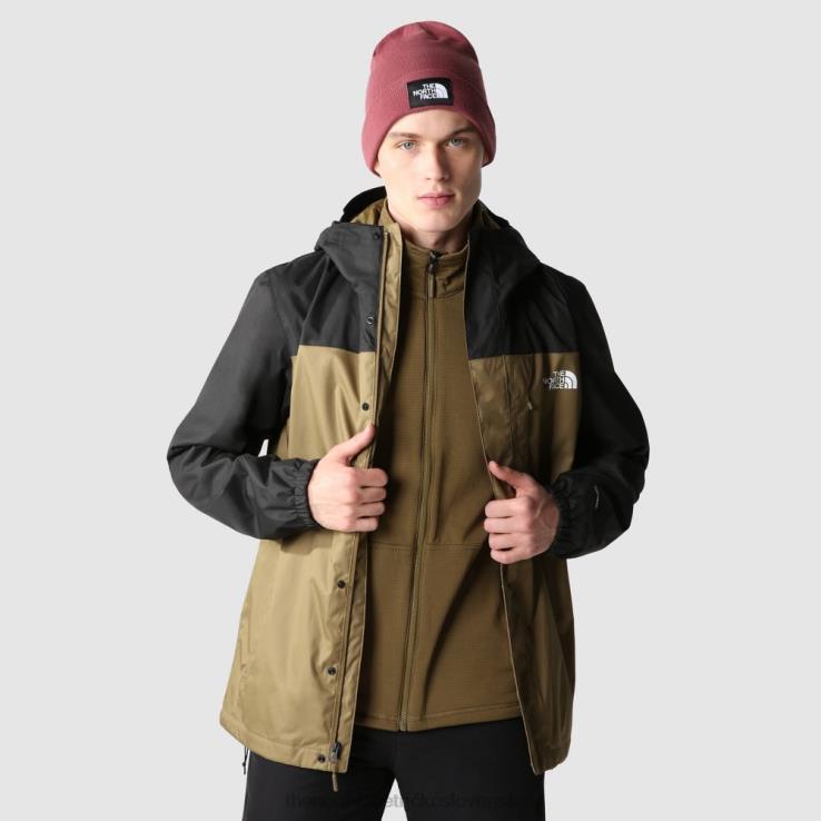 HLH08312 vojenská oliva The North Face pánsky zips v trojklímovej bunde