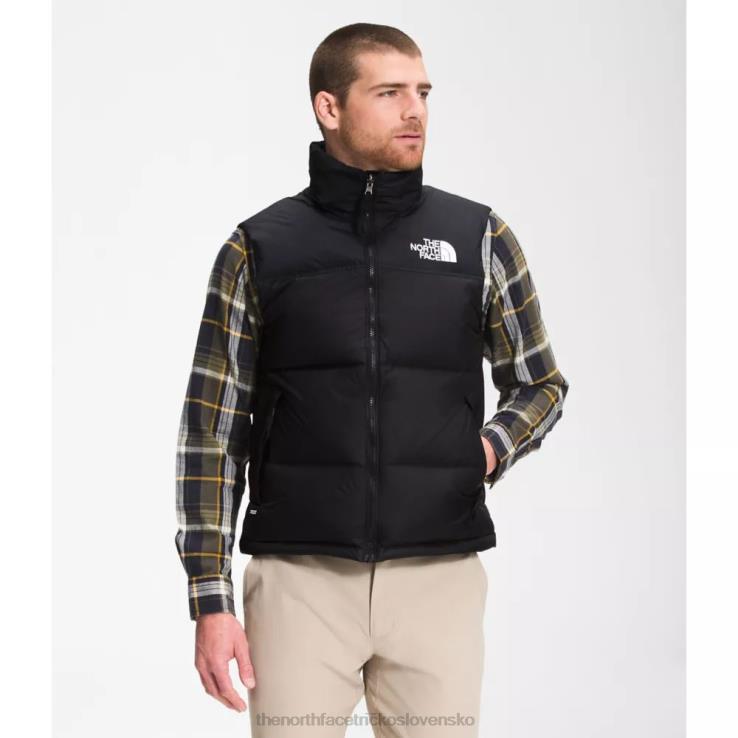 HLH083253 recyklovaná čierna The North Face pánska retro nuptse vesta z roku 1996
