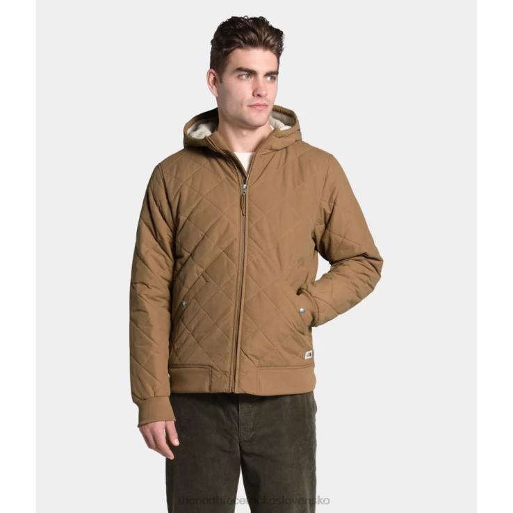 HLH083531 úžitková hnedá The North Face pánska cuchillo zateplená mikina s kapucňou na zips