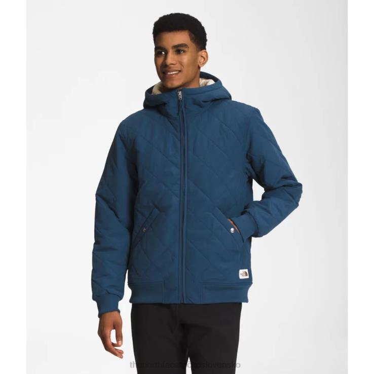 HLH083533 tienisté modré The North Face pánska cuchillo zateplená mikina s kapucňou na zips