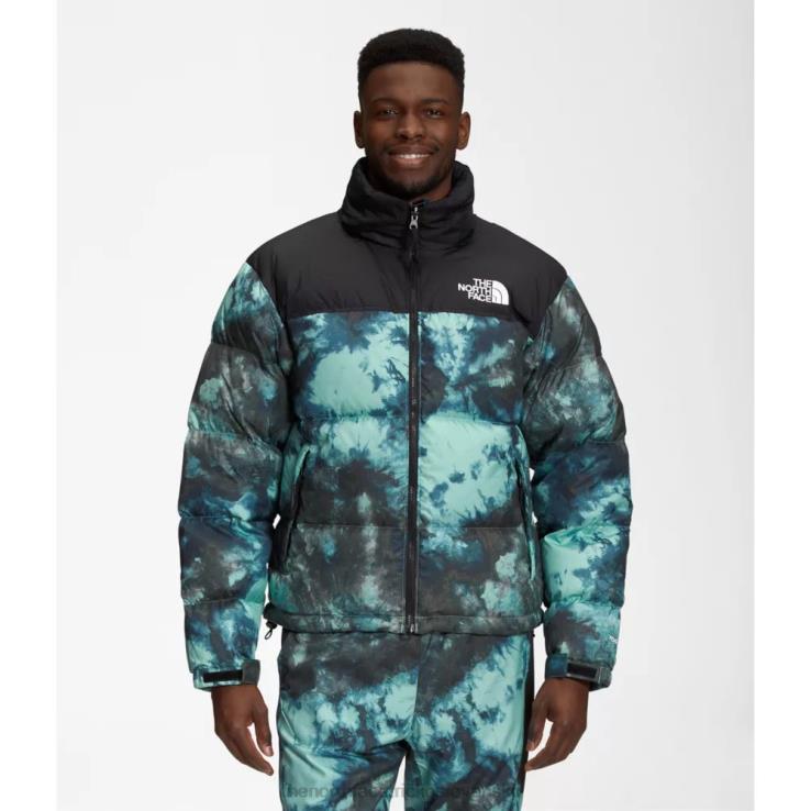HLH084267 wasabi ľad The North Face pánska retro nuptse bunda z roku 1996 s potlačou
