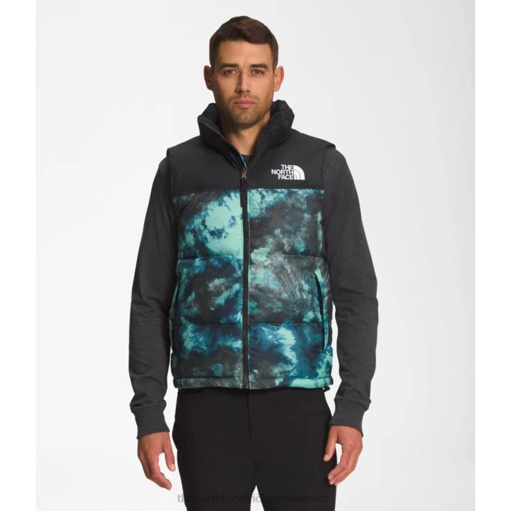 HLH084269 wasabi ľad The North Face pánska retro nuptse vesta z roku 1996 s potlačou