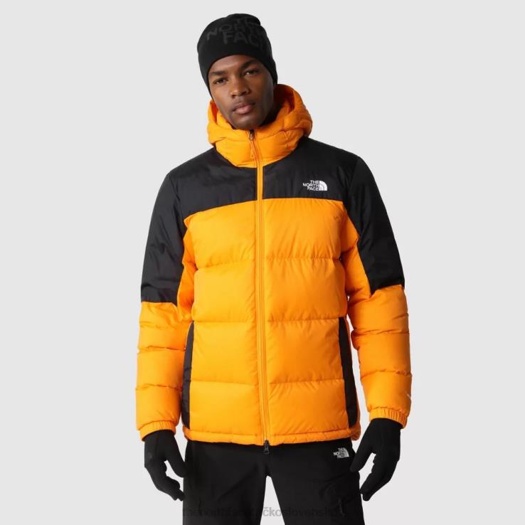 HLH08450 oranžovo-čierna The North Face pánska diablo páperová bunda s kapucňou oranžovo čierna