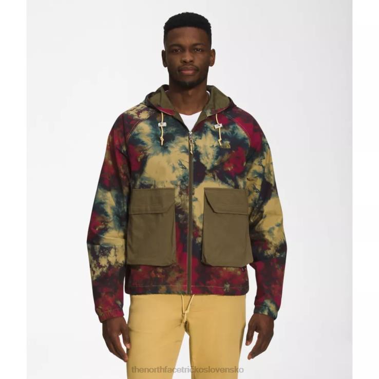 HLH086094 hnedý ľad The North Face pánska ripstop mikina s kapucňou s potlačou