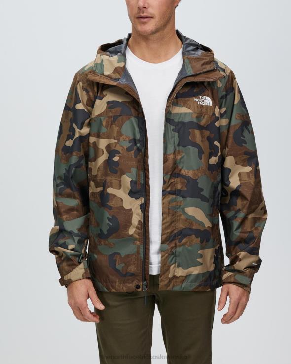 HLH086903 hnedá camo potlač The North Face bunda s potlačou venture 2