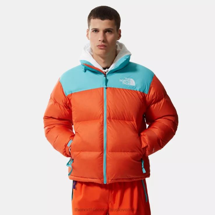HLH0886 červená oranžová The North Face pánska retro nuptse bunda z roku 1996