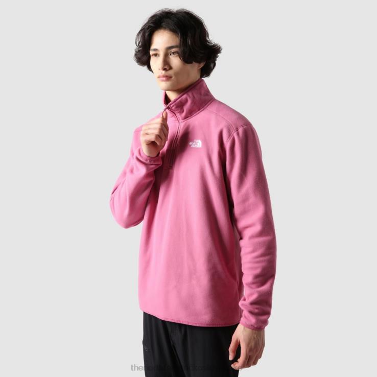 HLH081169 červená fialová The North Face pánske 100 glacier 1/4 zips fleece