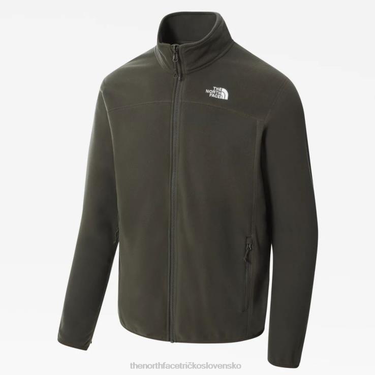 HLH081176 nová taupe zelená The North Face pánske 100 glacier full zip fleece