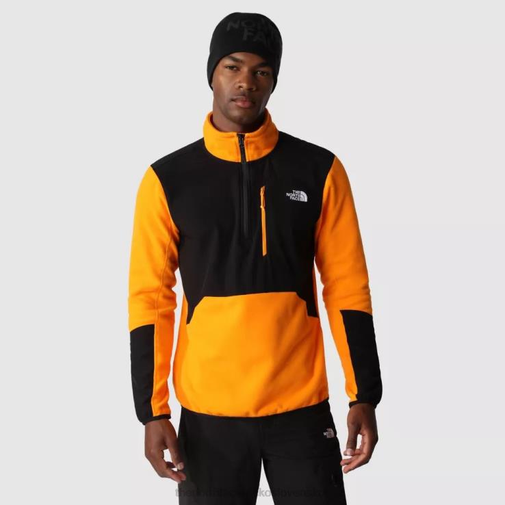 HLH081187 oranžovo-čierna The North Face oranžovo čierny pánsky glacier pro 1/4 zips fleece