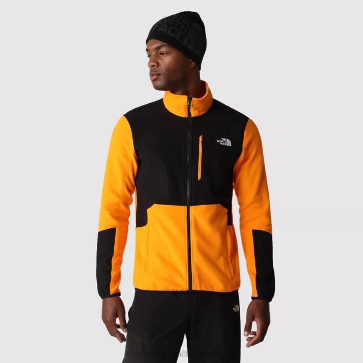 HLH081191 oranžovo-čierna The North Face oranžovo-čierne pánske glacier pro full zip fleece