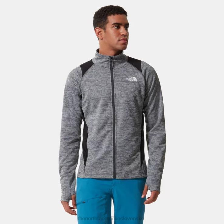 HLH081240 sivá The North Face pánska atletická vonkajšia stredná vrstva na zips