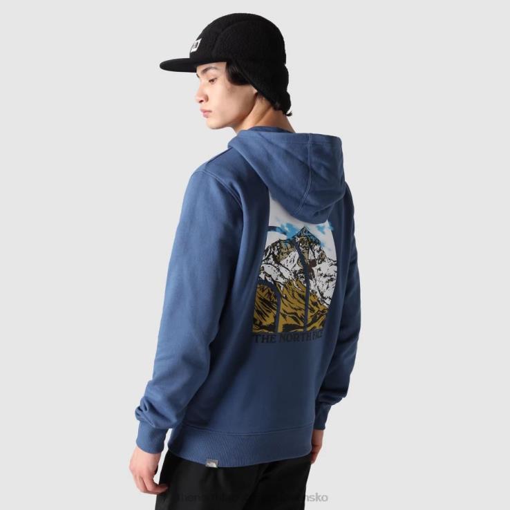 HLH081898 tienisté modré The North Face pánska sezónna grafická mikina s kapucňou