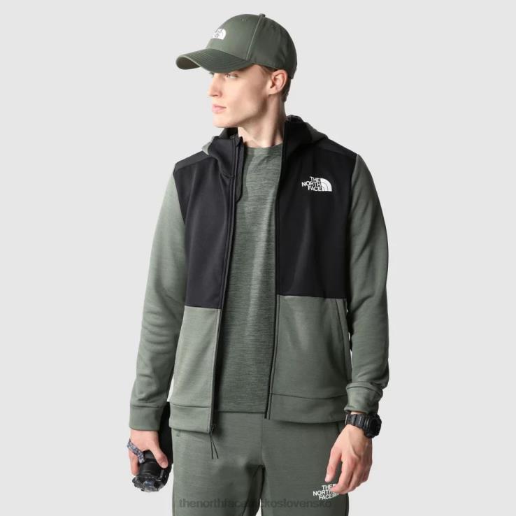 HLH082152 tymián tmavý The North Face pánsky cvičný fleece na zips