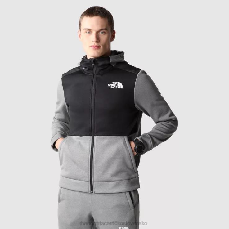 HLH082153 sivá The North Face pánsky cvičný fleece na zips