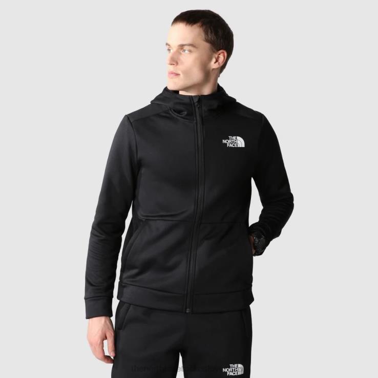 HLH082154 čierna The North Face pánsky cvičný fleece na zips