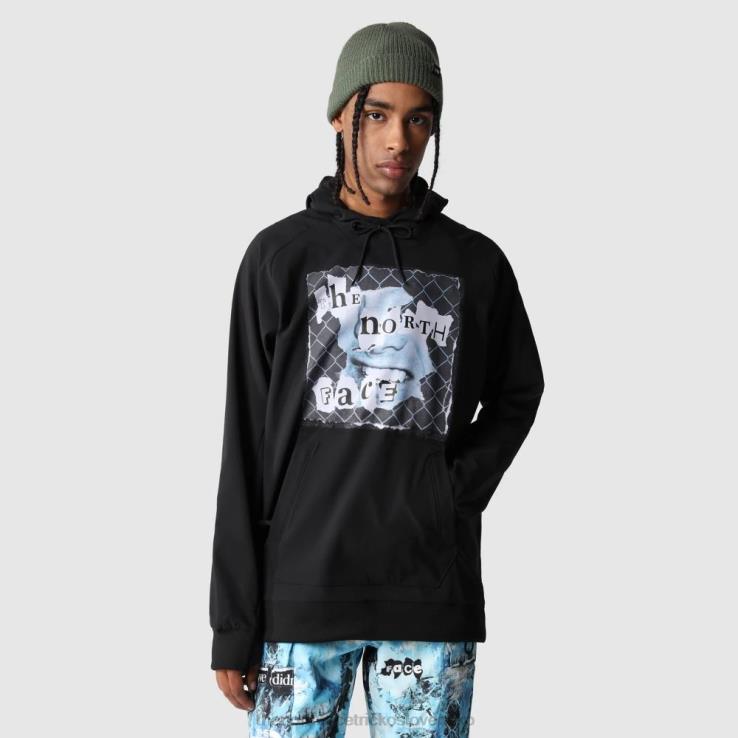 HLH082280 čierna biela The North Face pánska mikina s kapucňou tekno tekno čierna biela