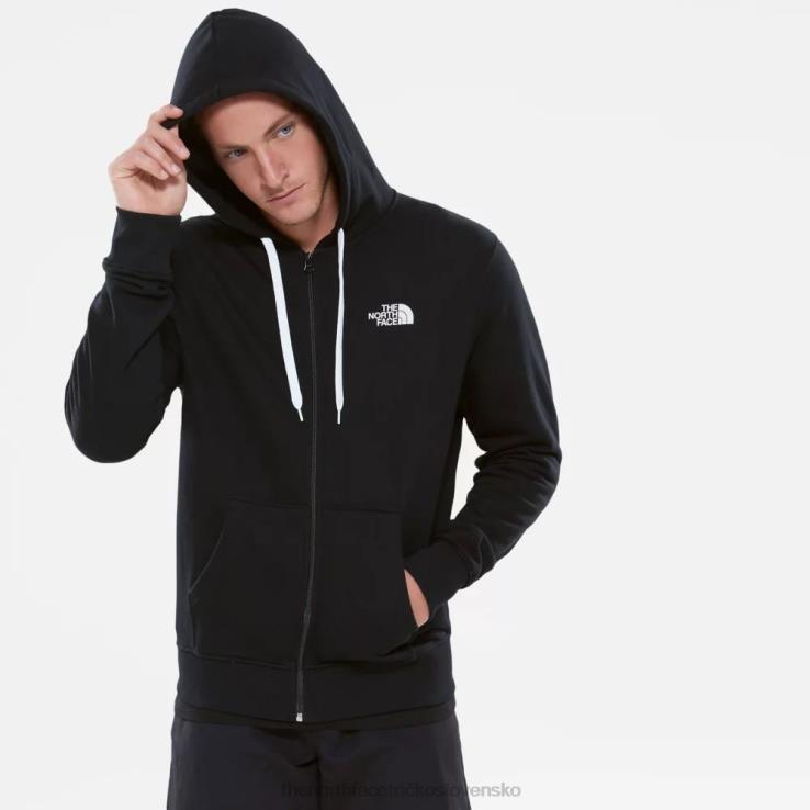HLH082386 čierna biela The North Face pánska mikina s kapucňou na zips s kapucňou čierna biela