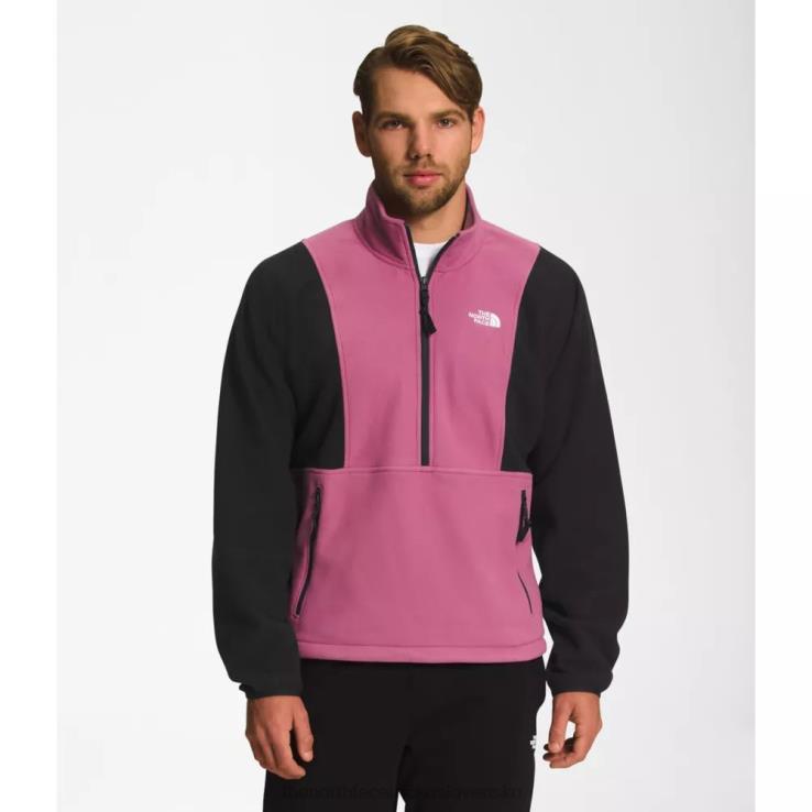 HLH084303 červená fialová The North Face pánska tka postoj zips fleece