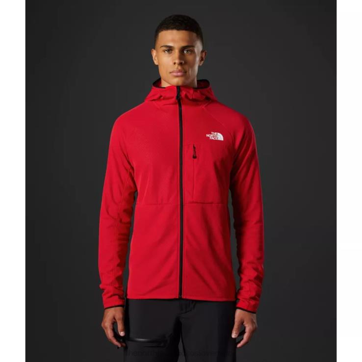 HLH084451 červená The North Face pánska mikina s kapucňou zo série futurefleece na zips