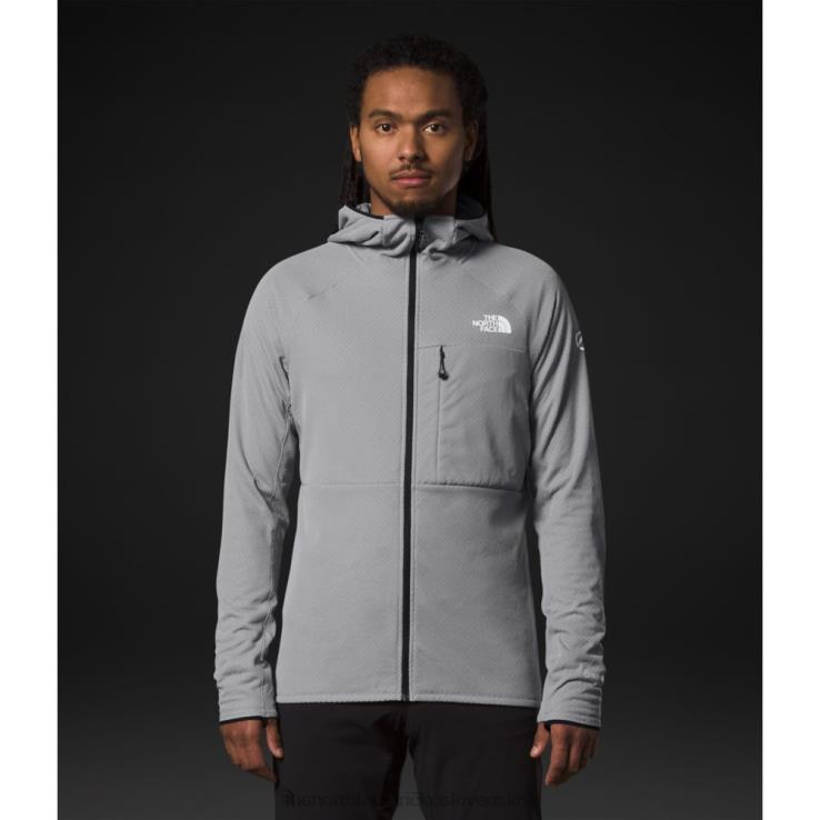 HLH084452 sivá The North Face pánska mikina s kapucňou zo série futurefleece na zips