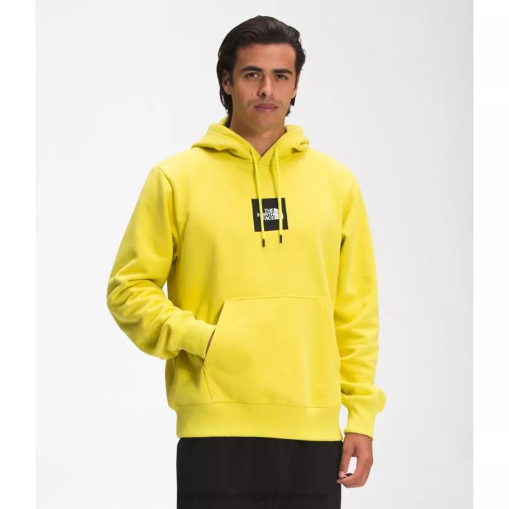 HLH084753 kyslá žltá The North Face pánska boxerská mikina s kapucňou v ťažkej váhe