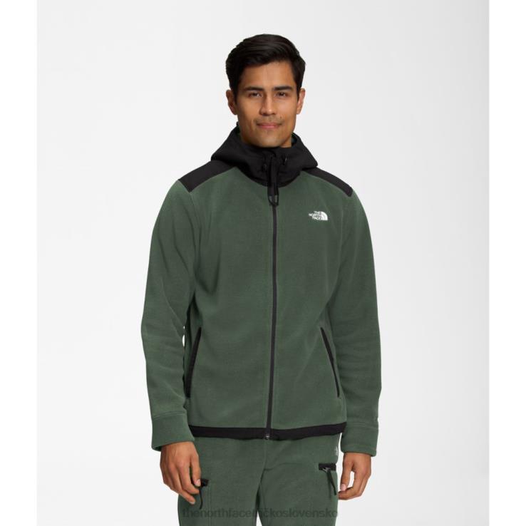 HLH085169 tymiánovo-čierna The North Face pánska alpine polartec 200 bunda s kapucňou na zips tymiánovo čierna
