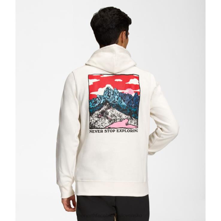 HLH085420 biely The North Face pánska mikina s kapucňou s grafickým vstrekovaním